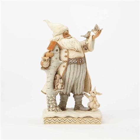 Jim Shore Woodland Santa with Birch Tree and Animals White Christmas Figure | Jim shore ...