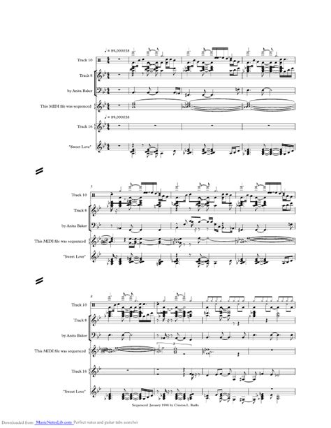 Sweet Love music sheet and notes by Anita Baker @ musicnoteslib.com