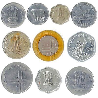 10 INDIAN COINS. OLD COLLECTIBLE MONEY, CURRENCY COLLECTION ₹ INDIA ...