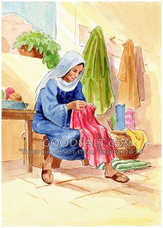 Dorcas (Tabitha) the seamstress. | Biblical art, Tabitha, Bible images