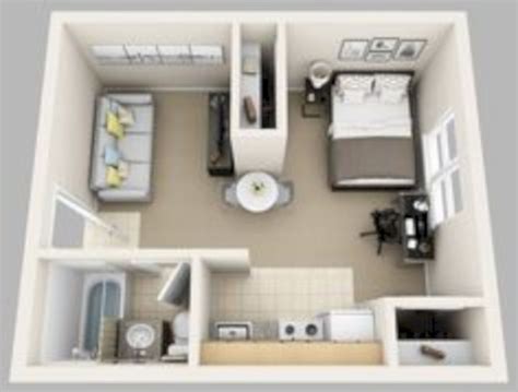 40 Stylish Studio Apartment Floor Plans Ideas - ROUNDECOR | Apartment layout, Studio apartment ...