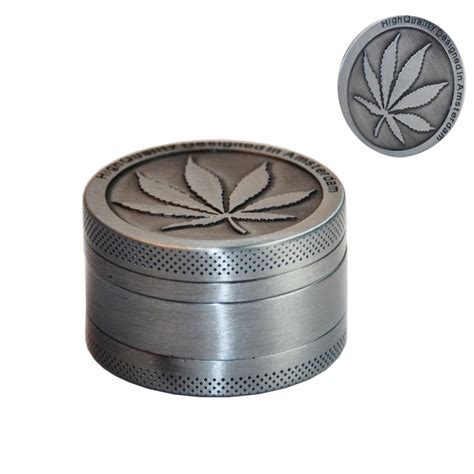 2 PCS Weed Grinder Metal Stainless Steel Maple leaf Type Herbal Herb Tobacco Grinder, Size:40MM ...