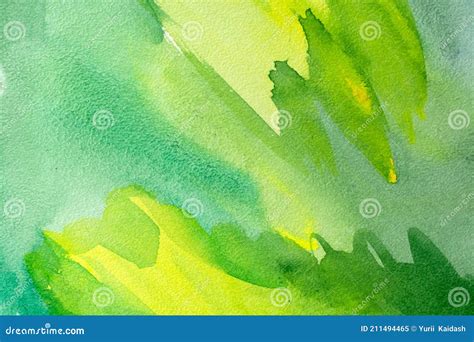 Yellow-green Watercolor Background Stock Illustration - Illustration of green, rough: 211494465