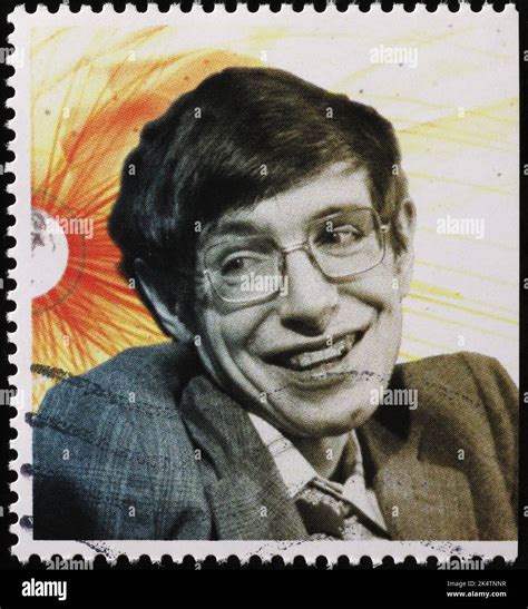 Close up of young Stephen Hawking on postage stamp Stock Photo - Alamy