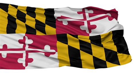 A Beautiful Satin Finish Looping Flag Animation Of Maryland. A Fully Digital Rendering Using The ...