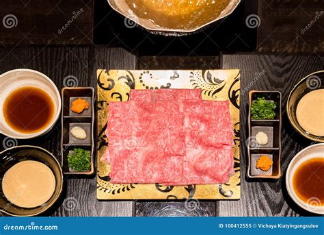 Matsusaka beef Shabu Set stock image. Image of cook - 100412555