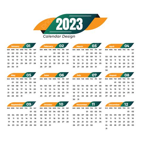 Desain Dan Vektor Gratis Kalender 2023, 2023, Kalender 2023, Template Kalender PNG dan Vektor ...