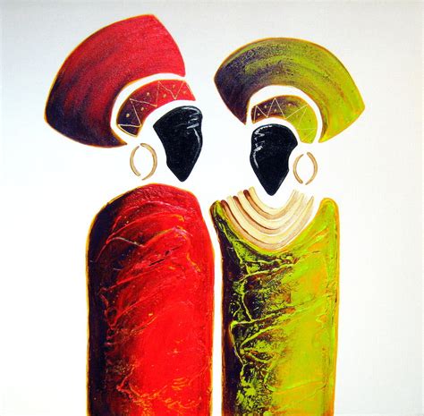 Vibrant Zulu Ladies - Original Artwork Painting by Tracey Armstrong - Pixels