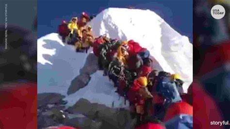 Mount Everest climbers lined up at 'death zone'