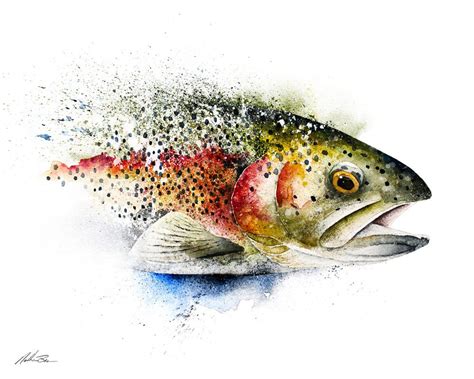 Rainbow Trout Watercolor Painting by Nathan Brown. Fish art and fish ...