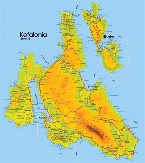 Kefalonia tourist map | Kefalonia, Tourist map, Greek islands