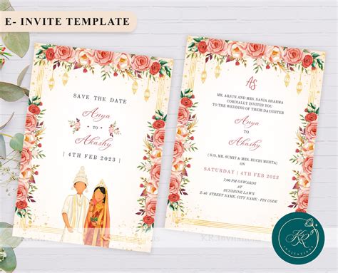 Bengali Wedding Invitation Template, Indian Wedding Invitations ...