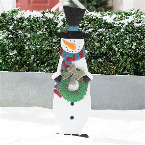 Holiday Time Metal Snowman Stake Outdoor Christmas Decoration, 9.5" x 36" - Walmart.com ...