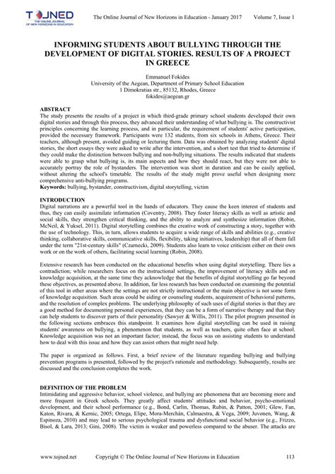 (PDF) Informing students about bullying through the development of ...