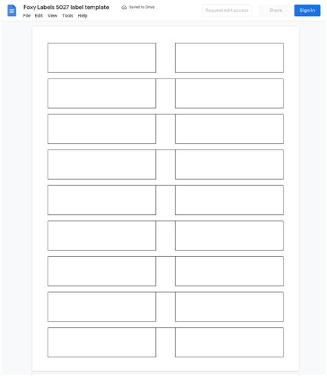 Avery 5027 label template for Google Docs & Sheets | Label templates, File folder labels, Templates