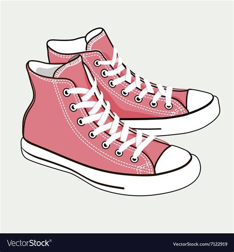 Isolated cartoon pink sneakers vector image on VectorStock | Sneakers ...