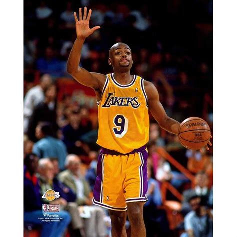 Nick Van Exel Los Angeles Lakers Fanatics Authentic Unsigned Signaling for a Play Photograph in ...