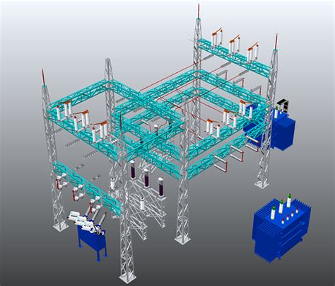 69kv Substation - AutoCAD - 3D CAD model - GrabCAD