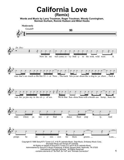 2Pac - California Love (Remix) sheet music