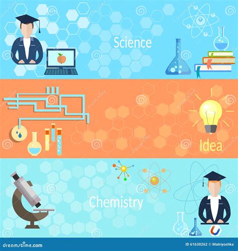 Education and Training Teacher Chemistry Banners Stock Vector - Illustration of people, sciences ...