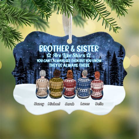 Personalized Family Aluminium Ornaments - Christmas Gift For Siblings | Sister christmas ...