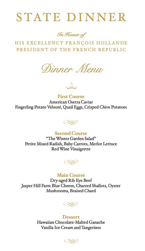 Behind the Scenes at the France State Dinner: See the Menu | whitehouse.gov