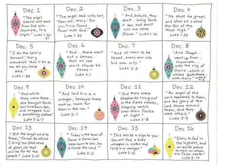 25 Bible Verses For Advent Calendar - Printable And Enjoyable Learning