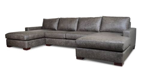 COCOCO Home | Monroe Double Chaise Leather Sectional - Made in USA