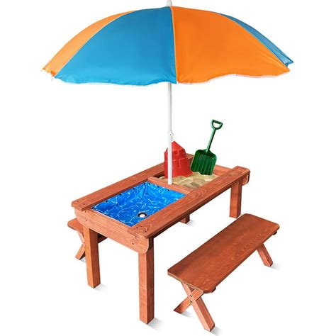 Back Bay Play 3-in-1 Wooden Convertible Sand and Water Table with ...