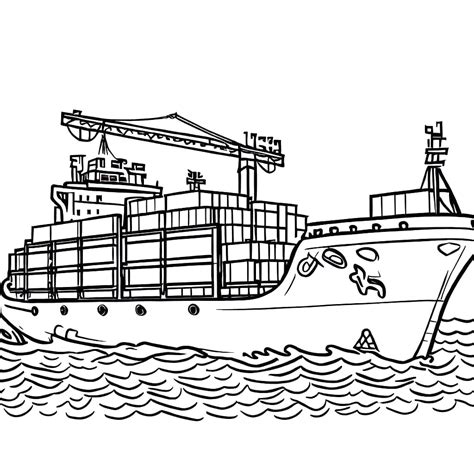 Free Cargo Ship coloring page - Download, Print or Color Online for Free