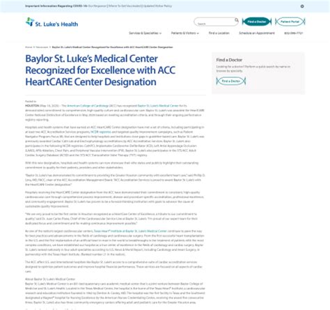 Baylor St. Luke’s Medical Center Recognized for Excellence with ACC ...