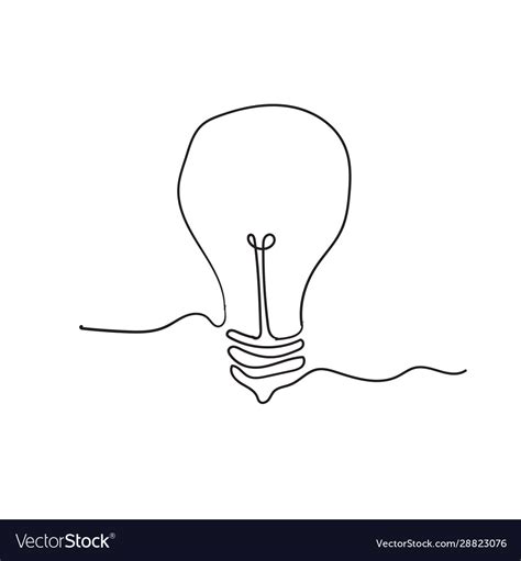 Continuous line drawing electric light bulb Vector Image