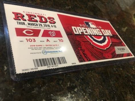 2018 Cincinnati REDS *OPENING DAY* Ticket Stub - SEASON TICKET HOLDER Platinum | eBay