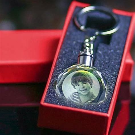 Custom Laser Engraved Crystal Keychain with LED light | Engraved crystal, Crystal keychain ...