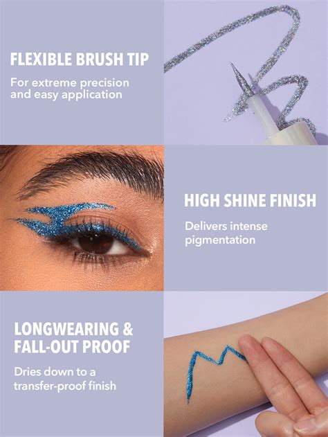 SHEGLAM Party Glitter Liner-Turn It Up Liquid Eyeshadow Gel Blue High ...