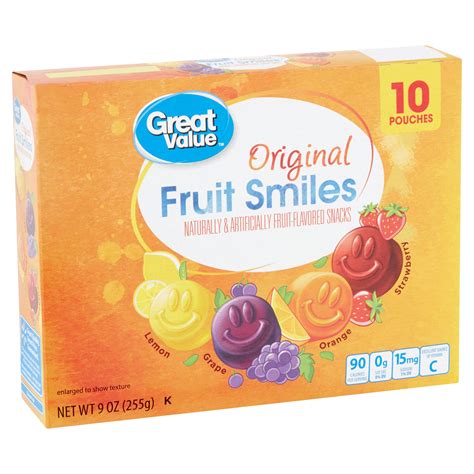 Great Value Original Fruit Smiles, 10 count, 9 oz - Walmart.com