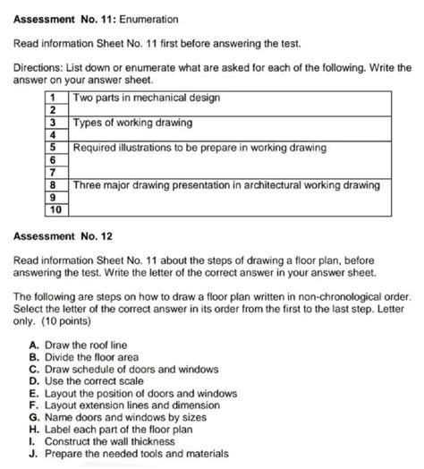 Assessment No. 11: Enumeration Read information Sheet No. 11 first before answering the test ...