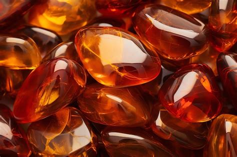 Premium AI Image | a pile of amber colored stones