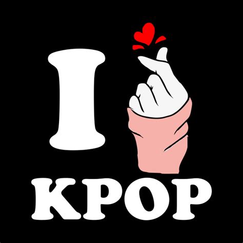 I love kpop finger heart white - I Love Kpop - Pin | TeePublic