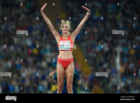 Marija Vukovic (Montenegro). High Jump Silver Medal. European Championships Munich 2022 Stock ...