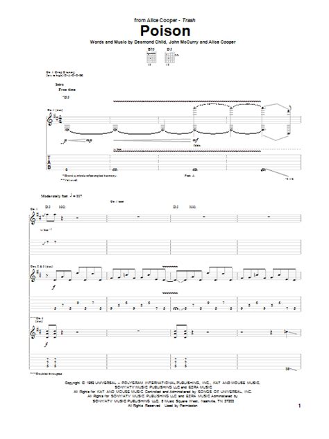 Poison by Alice Cooper - Guitar Tab - Guitar Instructor