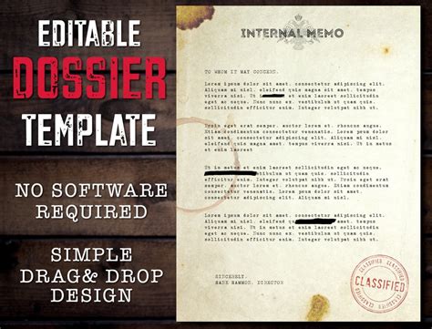 Editable Dossier Template Distressed Document Prop Top - Etsy Australia