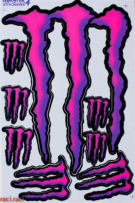 Pink Purple Monster Energy Claws Sticker Decal Supercross Motocross ...