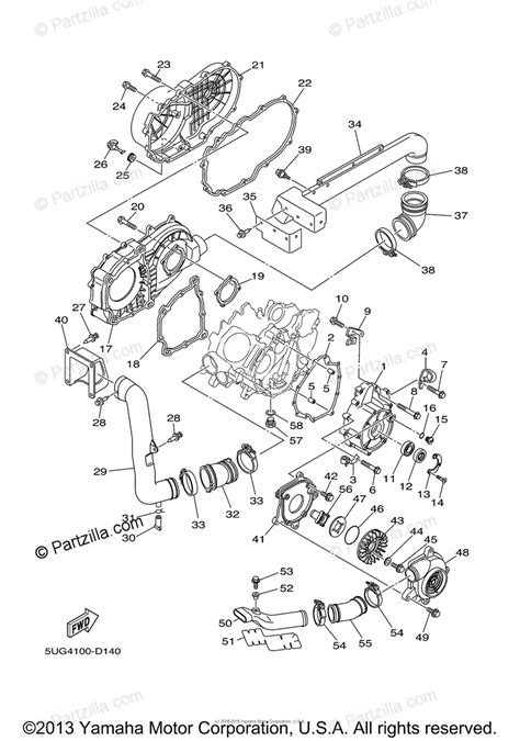 Yamaha Side by Side 2007 OEM Parts Diagram for Crankcase Cover (1) | Partzilla.com