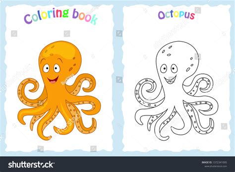 Coloring Book Page Children Colorful Octopus Stock Vector (Royalty Free) 1372341095 | Shutterstock