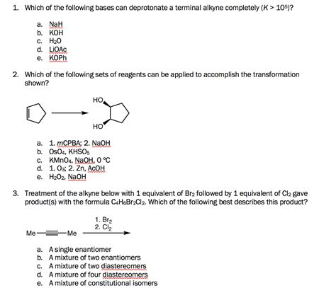 Solved 1. Which of the following bases can deprotonate a | Chegg.com