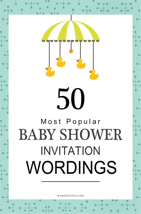 125 baby shower invitation wording ideas – Artofit