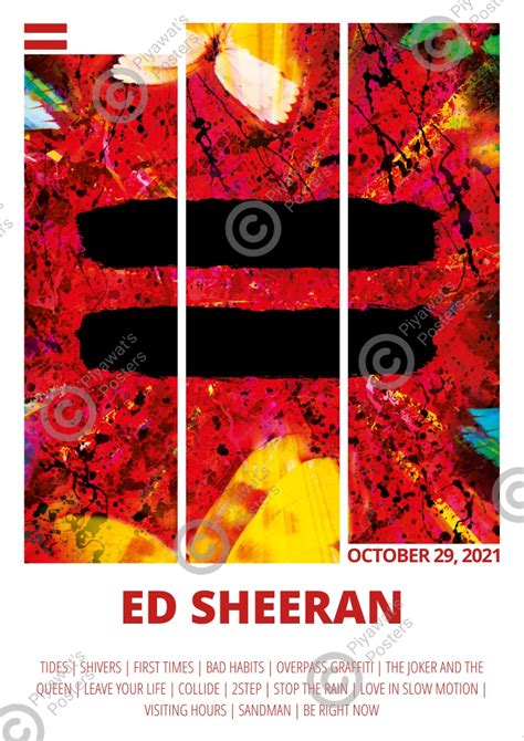 Ed Sheeran Poster Equals Album Cover Album Poster | Etsy