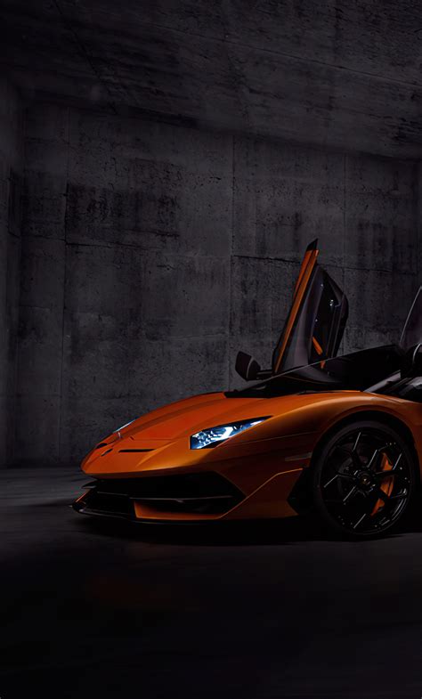 1280x2120 Orange Lamborghini Aventardor SVJ iPhone 6+ HD 4k Wallpapers, Images, Backgrounds ...