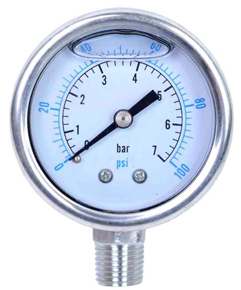 pressure gauges|Liquid Filled Pressure Gauge: 0 100 PSI